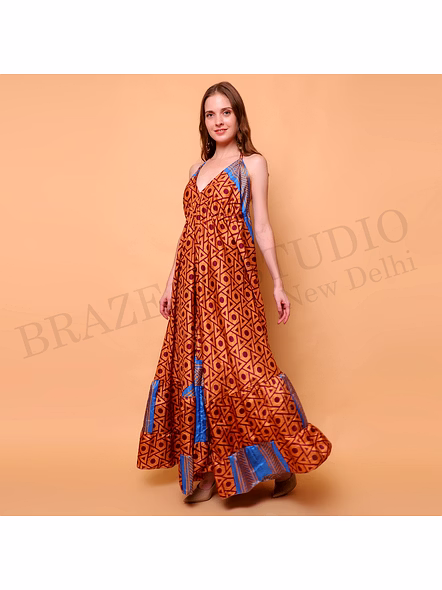 Brazeal Studio Brown Printed Halter Maxi Dress All Size Available Global Buyer Importer