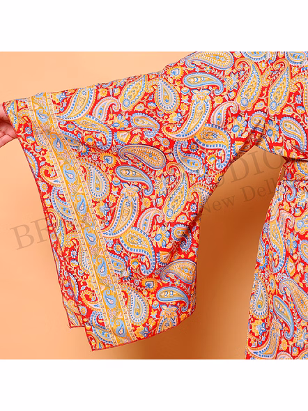 Brazeal Studio Red Paisley Kimono Dress All Size Available Global Buyer Importer-4