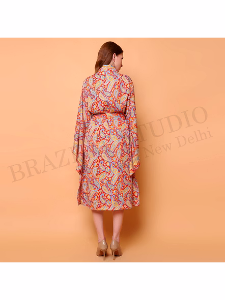 Brazeal Studio Red Paisley Kimono Dress All Size Available Global Buyer Importer-5