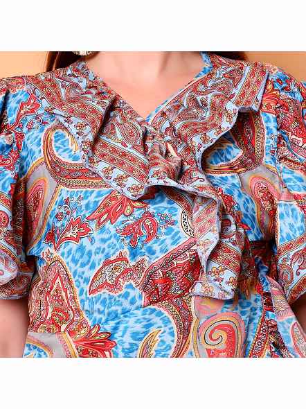 Brazeal Studio Blue Paisley Printed Maxi Dress All Size Available Global Buyer Importer-5