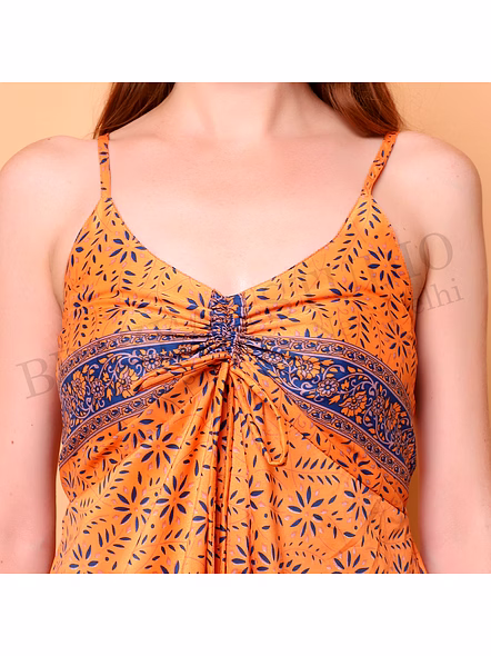 Brazeal Studio Orange Printed High Low Dress All Size Available Global Buyer Importer-3