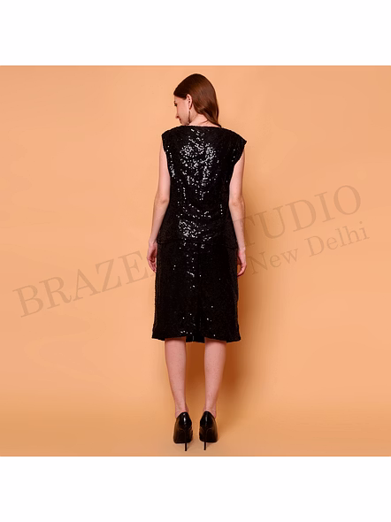 Brazeal Studio, Dresse, Black With Sequin Embellishment, Party Dress / Evening Dress-6