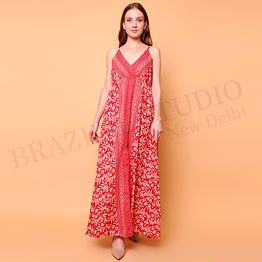 brazeal studio red printed maxi dress all size available global buyer importer dresses