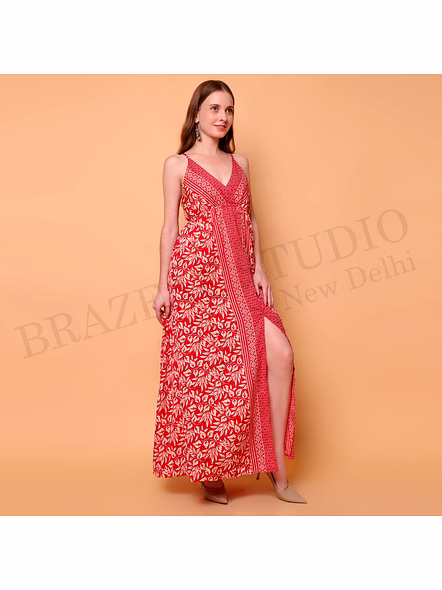 Brazeal Studio Red Printed Maxi Dress All Size Available Global Buyer Importer Dresses-2