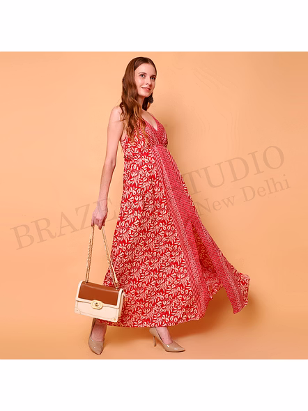 Brazeal Studio Red Printed Maxi Dress All Size Available Global Buyer Importer Dresses-5