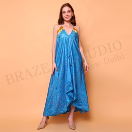 brazeal studio blue printed maxi dress all size available global buyer importer dresses