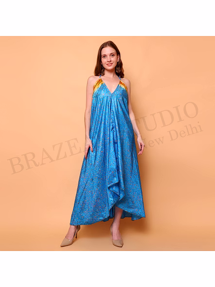 Brazeal Studio Blue Printed Maxi Dress All Size Available Global Buyer Importer Dresses