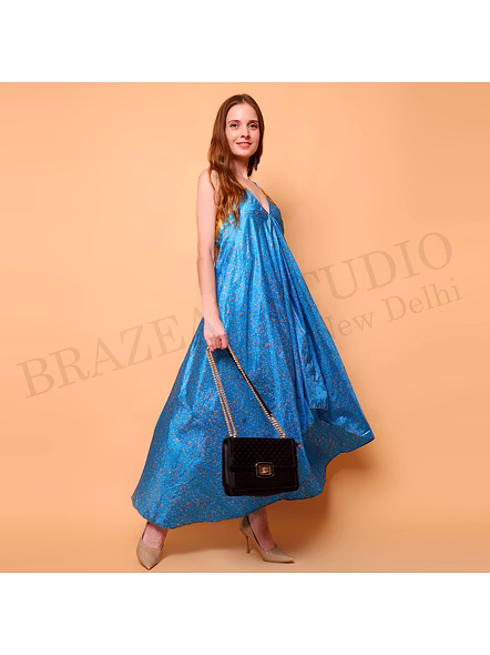 Brazeal Studio Blue Printed Maxi Dress All Size Available Global Buyer Importer Dresses-5