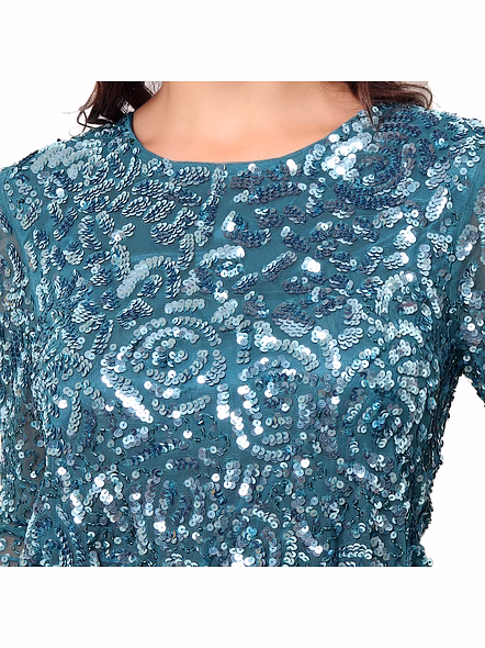 Brazeal Studio Teal Sequin Maxi Gown All Size Available Global Buyer Importer Dresses-4