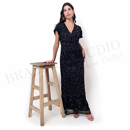 brazeal studio black sequin maxi dress all size available global buyer importer dresses
