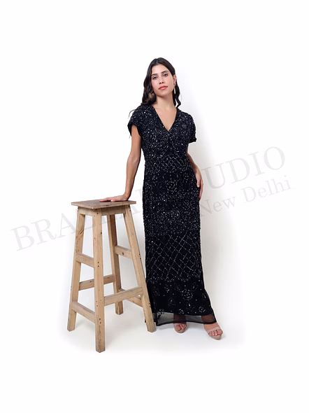 Brazeal Studio Black Sequin Maxi Dress All Size Available Global Buyer Importer Dresses