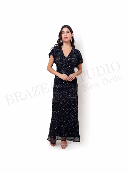 Brazeal Studio Black Sequin Maxi Dress All Size Available Global Buyer Importer Dresses