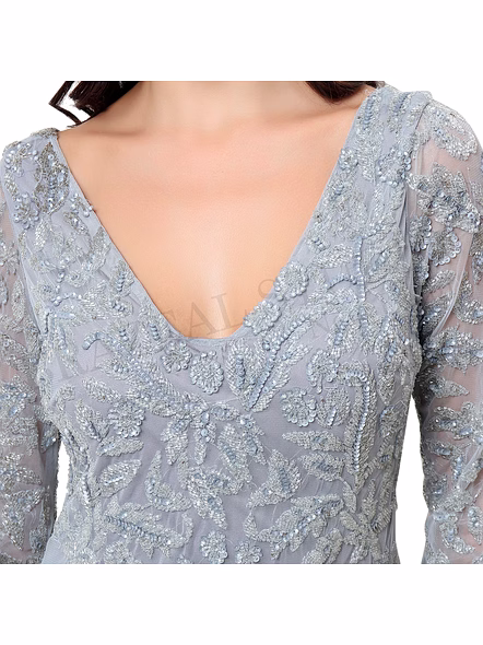 Brazeal Studio Silver Grey Embroidered Maxi Gown All Size Available Global Buyer Importer-5