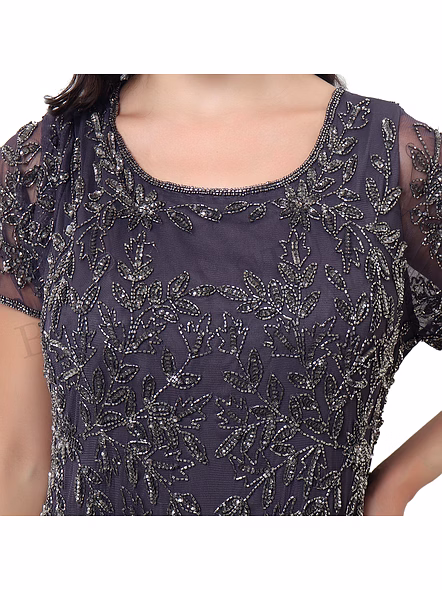 Brazeal Studio Charcoal Grey Embroidered Maxi Gown All Size Available Global Buyer Importer-4