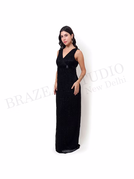Brazeal Studio Black Sleeveless Maxi Gown All Size Available Global Buyer Importer-2