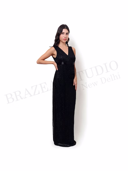 Brazeal Studio Black Sleeveless Maxi Gown All Size Available Global Buyer Importer-3
