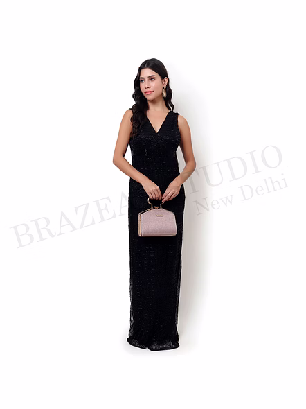 Brazeal Studio Black Sleeveless Maxi Gown All Size Available Global Buyer Importer-5