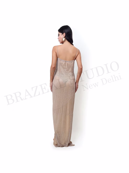 Brazeal Studio Beige Shimmer Maxi Dress All Size Available Global Buyer Importer