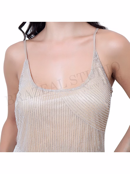 Brazeal Studio Beige Shimmer Maxi Dress All Size Available Global Buyer Importer-4