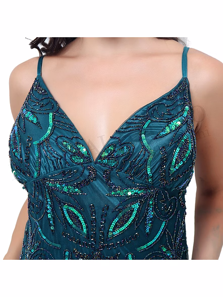 Brazeal Studio Emerald Green Sequin Maxi Gown All Size Available Global Buyer Importer-4