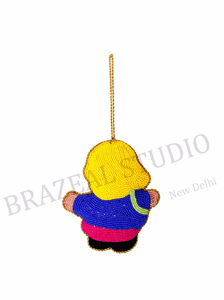 Beaded Hanging Ornament Set - Three Hanging Ornaments In Doll, Shell, And Starfish Motifs-3