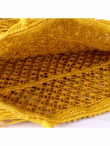 Fringe Net Tote Bag Yellow Net Tote Bag With Long Fringe And Double Handles For Wholesale And Retail Sourcing-9