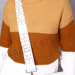 bag shoulder strap with 'bride' text - wide white shoulder strap with 'bride' lettering and metal clip hardware