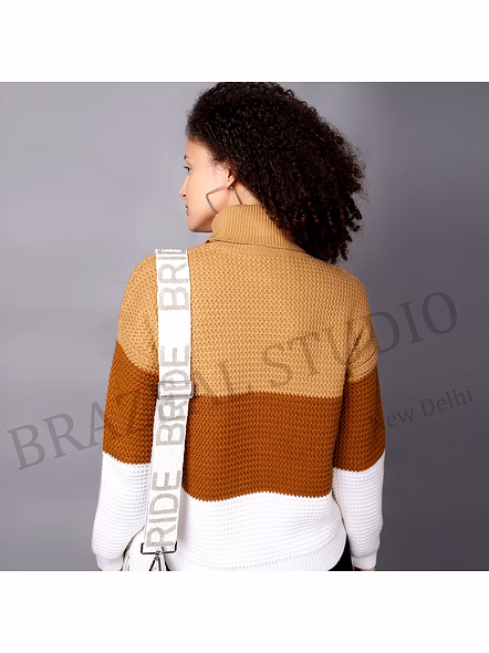 Bag Shoulder Strap With 'BRIDE' Text - Wide White Shoulder Strap With 'BRIDE' Lettering And Metal Clip Hardware-3