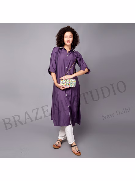 Floral Print Chain Clutch - Small Rectangular Clutch With Multicolor Floral Print And Chain Strap