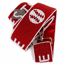 designer women purses handmade beaded straps cross body bag with adjustable straps red customize blue logo pattern