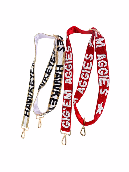 Seed Bead Guitar Strap Handmade Designer Ladies Beaded Mobile Phone Strap Clear Bag Strap for Summer Winter-Game Day