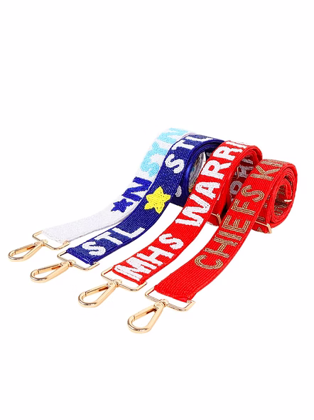 Handmade Designer Ladies Beaded Mobile Phone Strap Clear Bag Strap Seed Bead Guitar Strap for Game Day Summer Winter