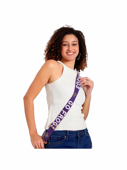 Designer Seed Bead Guitar Strap Handmade Clear Bag Strap for Ladies Mobile Phone Game Day Strap-Wholesale