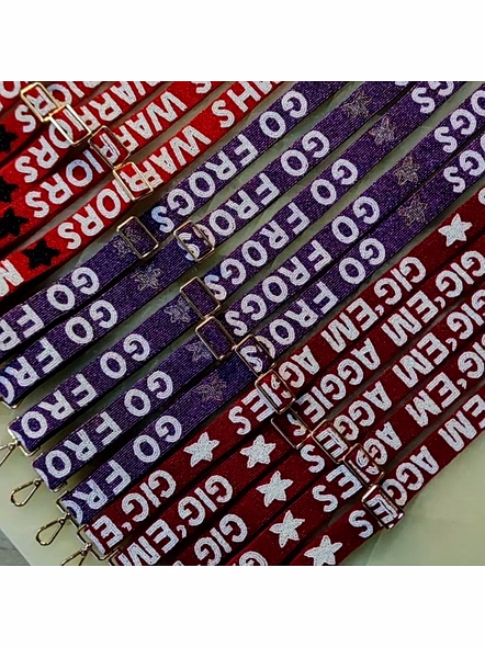 Handmade Designer Beaded Customized Mobile Accessories Seed Bead Guitar Handbag Game Day Purse Bag Strap