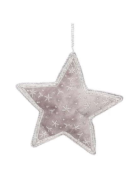 Customizable Fabric Tree Decorations Handmade Velvet Satin Santa Socks Embroidered Beaded Giraffe Angel Star Heart Dog