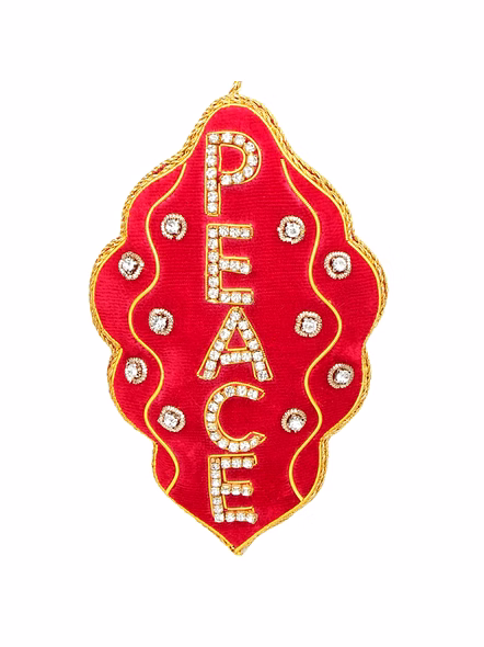 Handmade Customized Fabric Decorations Satin Embroidered Beaded Velvet Ornament Featuring Santa Socks Giraffe Elephant-Bag1104