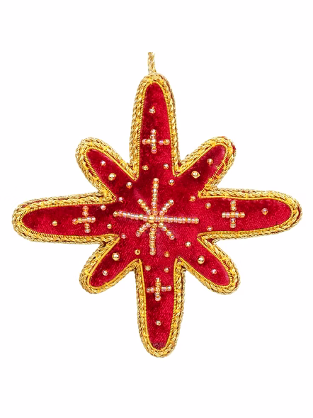 Handmade Customized Fabric Decorations Ornament Satin Embroidered Beaded Velvet Star-Shaped Santa Socks Featuring Giraffe-Bag1105