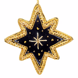 handmade velvet satin fabric shining star black fabric tree ornaments decorations