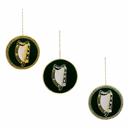 handmade embroidered beaded velvet satin fabric decorations ornaments featuring flying sparrow eagle bee santa tree balls