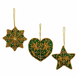 heart-shaped star hand embroidered custom color fabric tree hanging ornament elegant decorations gift items