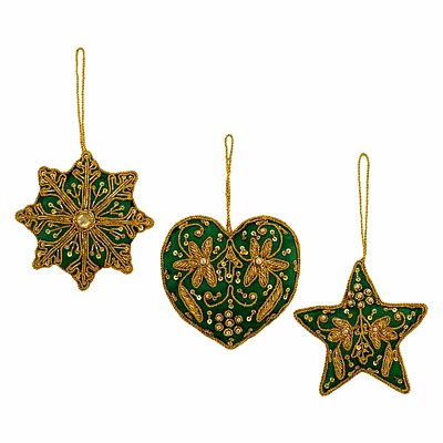 heart-shaped star hand embroidered custom color fabric tree hanging ornament elegant decorations gift items