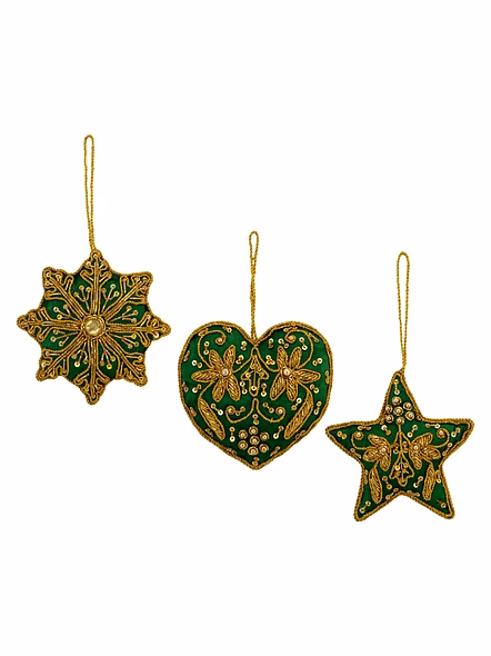 Heart-Shaped Star Hand Embroidered Custom Color Fabric Tree Hanging Ornament Elegant Decorations Gift Items