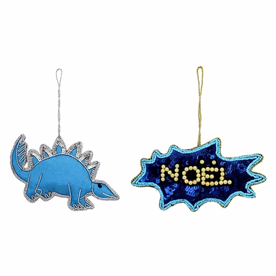 dinosaur xmas noel shape royal velvet hand embroidery fabric tree decorations gift items hanging ornament 4-10 cm brazeal