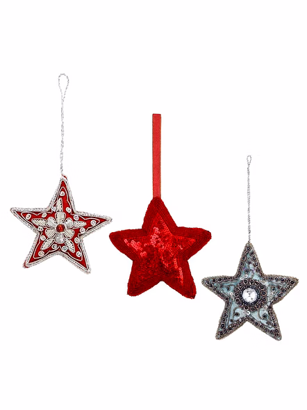 Star Shape Fabric Tree Decorations Gift Items Hanging Ornament-Bag1125