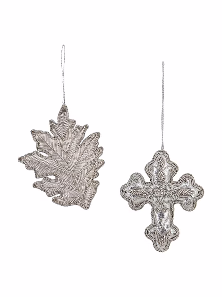 Maple Leaf Cross Shape Fabric Tree Decorations Gift Items Hanging Ornament-Bag1134