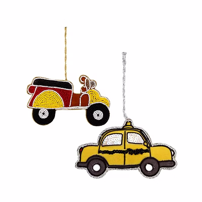 handmade embroidered two wheeler car shape fabric decorations hanging ornament gift items for wholesale factory direct