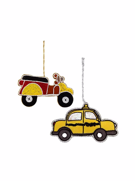 Handmade Embroidered Two Wheeler Car Shape Fabric Decorations Hanging Ornament Gift Items for Wholesale Factory Direct-Bag1136