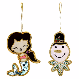 handmade fabric decorations ornament customized mermaid fairy joker cartoon hut beaded velvet satin wholesale