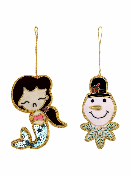 Handmade Fabric Decorations Ornament Customized Mermaid Fairy Joker Cartoon Hut Beaded Velvet Satin Wholesale-Bag1138