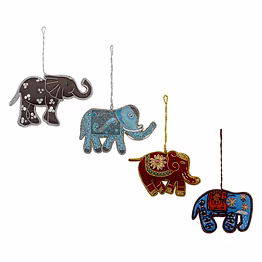 handmade hanging fabric tree decorations elephant ornaments stuffed plush embroidery royal velvet customized color 10 cm